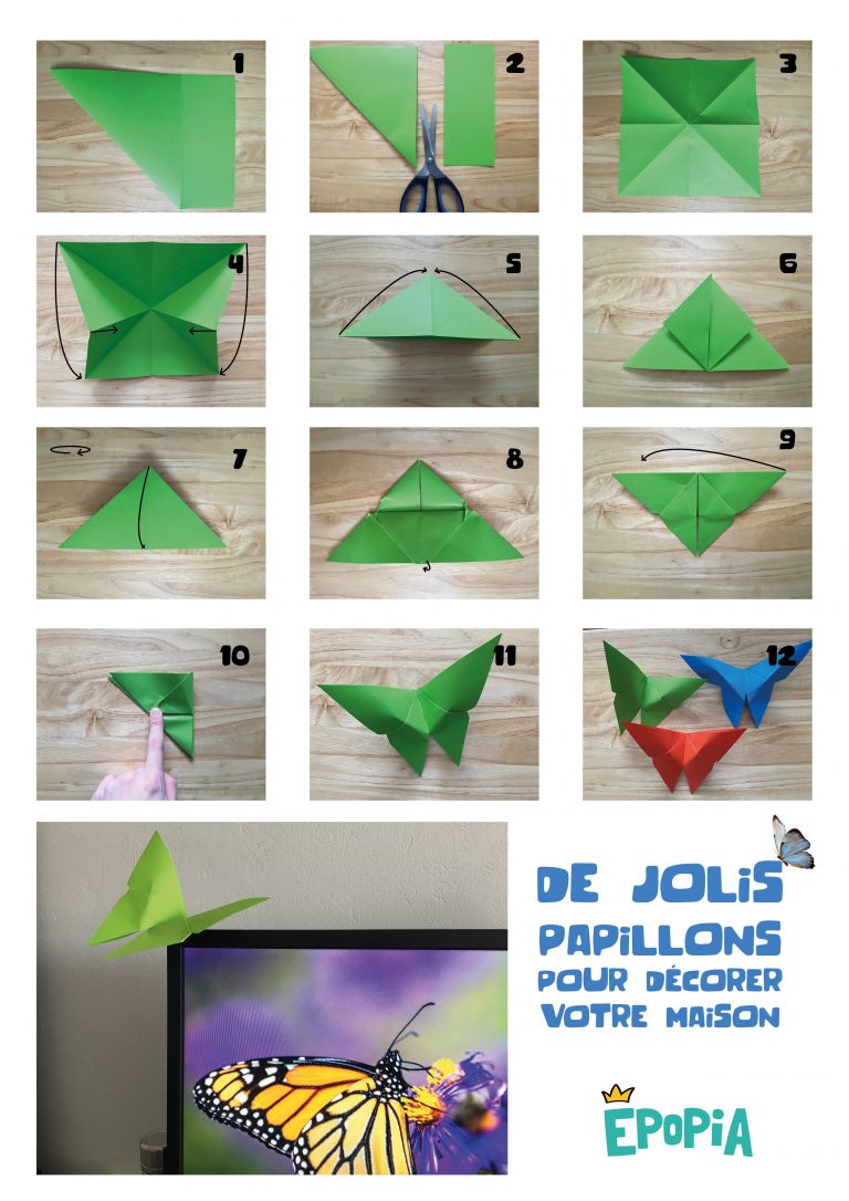 Fabriquer un papillon en origami en maternelle et primaire