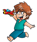 Personnage Nao qui joue avec un avion en jouet
